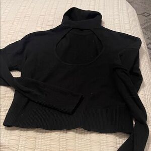 Express Black Cowl Neck Sweater with Cutout